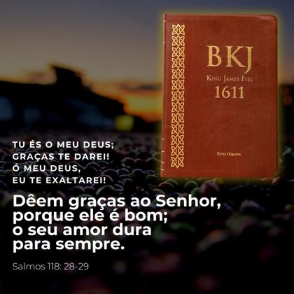Imagem de Bíblia Sagrada King James Deus Fiel 1611 Letra Extra Gigante Capa Marrom BKJ