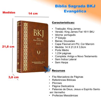 Imagem de Bíblia Sagrada King James Fiel 1611 Com Referências Bíblicas Capa Marrom