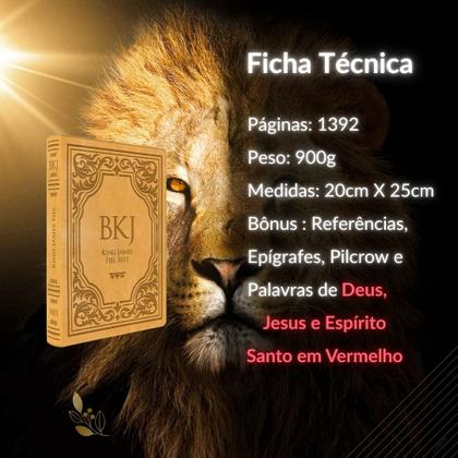 Imagem de Bíblia Sagrada King James Fiel 1611 Letra Extra Gigante Capa Castanha Borda Dourada