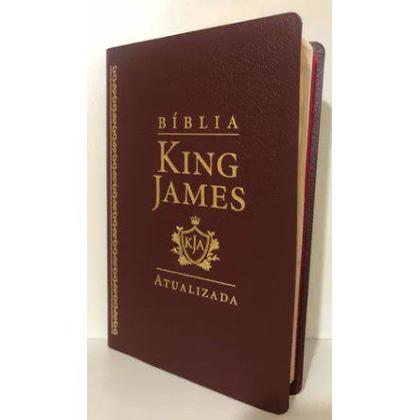 Imagem de Biblia sagrada King James Slim Atualizada marrom claro Luxo