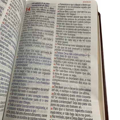 Imagem de Bíblia Sagrada Letra Extra Gigante c/ Harpa, Texto Colorido Palavras Jesus em Vermelho - Capa Lilás Flor Prata