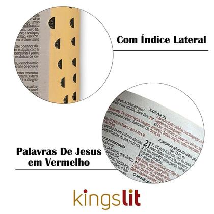 Imagem de Bíblia Sagrada Letra Gigante Luxo Popular Floral Verde - C/ Harpa E Palavras De Jesus Em Vermelho -