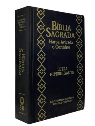 Imagem de Bíblia Sagrada Letra Hiper Gigante Harpa Coros Pentecostal Evangélica