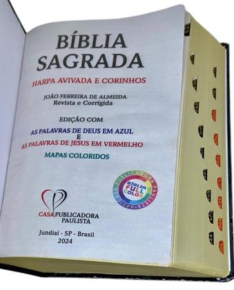 Imagem de Bíblia Sagrada Letra Hiper Gigante Harpa Coros Pentecostal Evangélica