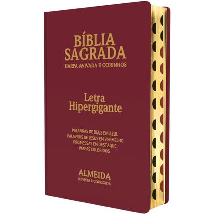 Imagem de Biblia Sagrada  Letra Hipergigante  Harpa & Corinhos  RC  Luxo Bordo