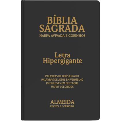 Imagem de Biblia Sagrada  Letra Hipergigante  Harpa & Corinhos  RC  Luxo Preta