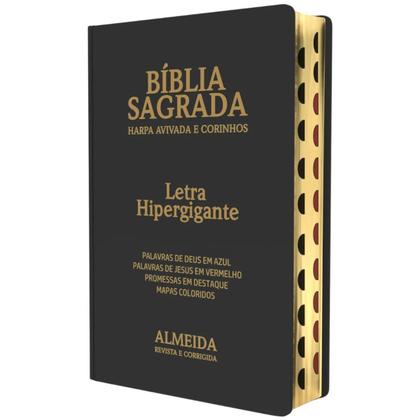 Imagem de Biblia Sagrada  Letra Hipergigante  Harpa & Corinhos  RC  Luxo Preta