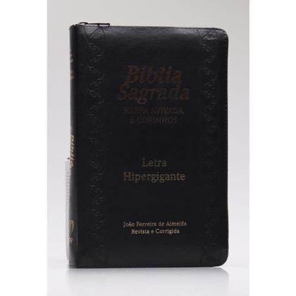 Imagem de Bíblia Sagrada Letra Hipergigante RC Harpa E Corinhos Zíper Preta - - King Cross