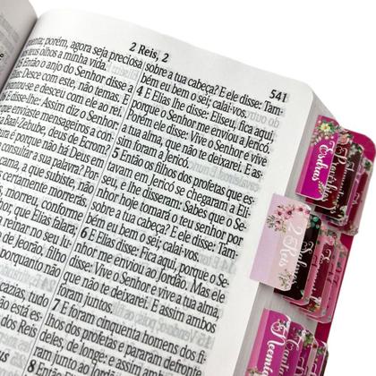 Imagem de Bíblia Sagrada Letra Jumbo ARC Capa PU Flexível Pink com Índice Abas Adesivas
