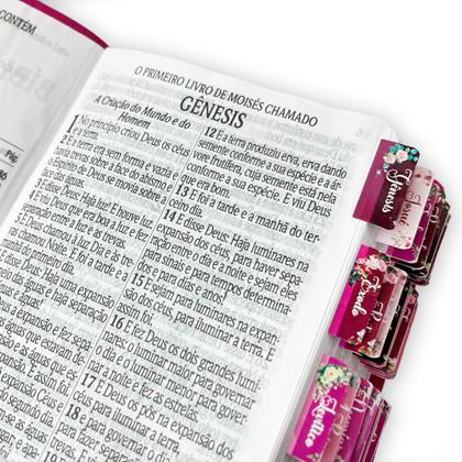 Imagem de Bíblia Sagrada Letra Jumbo ARC Capa PU Flexível Pink com Índice Abas Adesivas