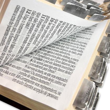 Imagem de Bíblia Sagrada Letra Jumbo ARC Capa PU Flexível Preta com Índice Abas Adesivas