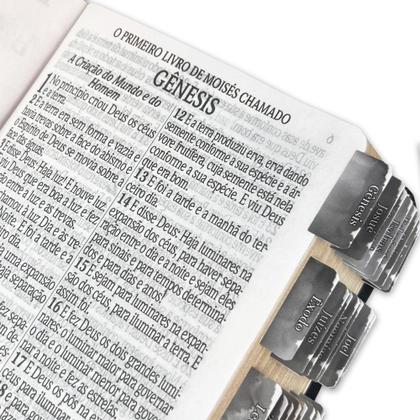 Imagem de Bíblia Sagrada Letra Jumbo ARC Capa PU Flexível Preta com Índice Abas Adesivas