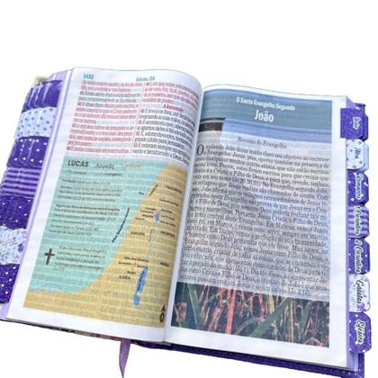 Imagem de Bíblia Sagrada Letra Jumbo Arc Full Color Capa Glitter Lilás Você é o bom Perfume de Cristo C Harpa