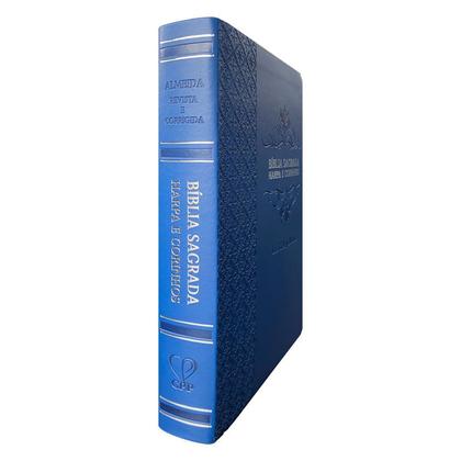 Imagem de Bíblia Sagrada Letra Jumbo  ARC  Harpa Avivada e Corinhos  Arabesco Azul