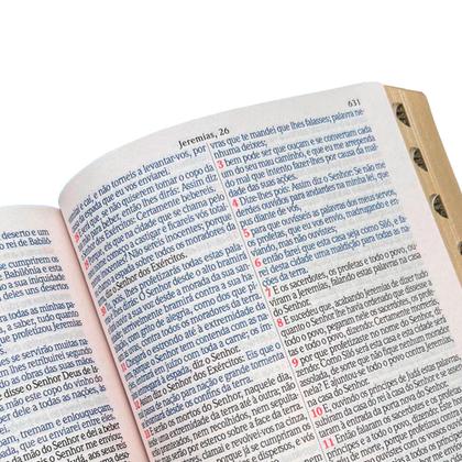 Imagem de Bíblia Sagrada Letra Jumbo - Luxo - Bicolor - Caramelo e Preta - C/ Harpa - Revista e Corrigida
