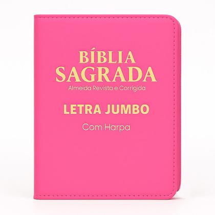 Imagem de Bíblia Sagrada Letra Jumbo - Ziper Agenda - Pink - C/ Harpa - Revista e Corrigida