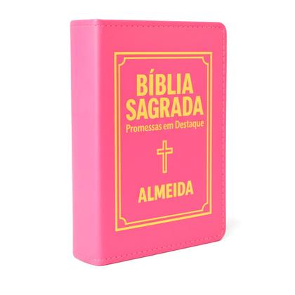 Imagem de Bíblia Sagrada Letra Pequena Luxo Pink