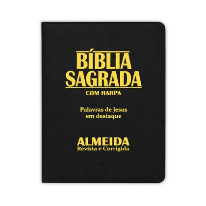 Imagem de Bíblia Sagrada - Masculina Ziper Preta  ARC - João Ferreira de Almeida - Harpa e Índice por Cores