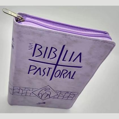 Imagem de Bíblia Sagrada Pastoral Média Zíper Lilás