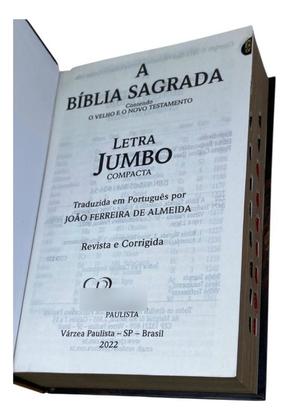 Imagem de Bíblia Sagrada Pentecostal Letra Jumbo Índice Harpa Coros Assembleia - FASHIONSELLER