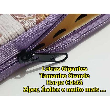 Imagem de Bíblia Sagrada - Possui LETRAS GIGANTES - Harpa Cristã - Tamanho Grande - Slim Ultra fina - Versão Almeida - Zíper - Índ