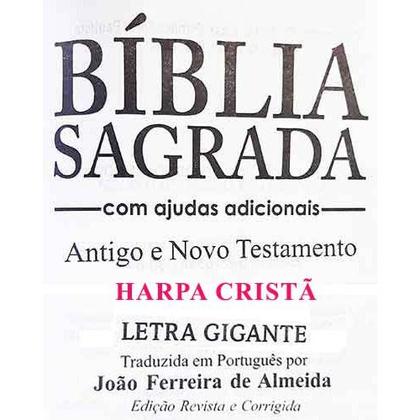 Imagem de Bíblia Sagrada - Possui LETRAS GIGANTES - Harpa Cristã - Tamanho Grande - Slim Ultra fina - Versão Almeida - Zíper - Índ