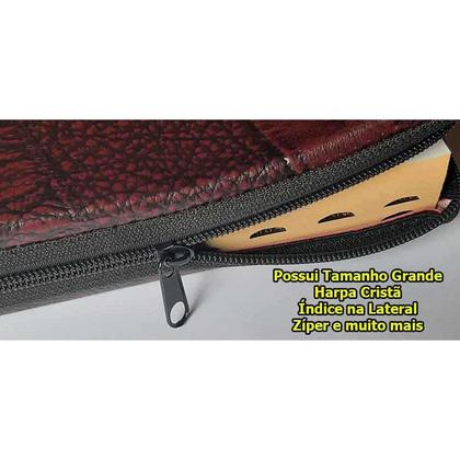 Imagem de Bíblia Sagrada - Possui LETRAS GIGANTES - Harpa Cristã - Tamanho Grande - Slim Ultra fina - Versão Almeida - Zíper - Índ