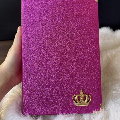 Imagem de Bíblia Sagrada Rosa Luxo Glitter Com Harpa, Letra MÉDIA, Folha ECOLÓGICA e Índice