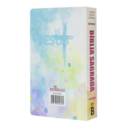 Imagem de Biblia Sagrada Seja Forte e Corajosa - Palavra de Jesus em Vermelho - Capa Dura - Com Harpa.