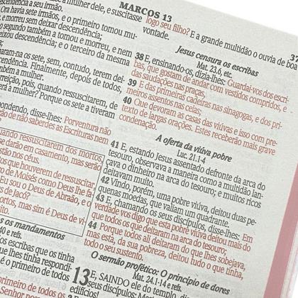 Imagem de Biblia Sagrada Seja Forte e Corajosa - Palavra de Jesus em Vermelho - Capa Dura - Com Harpa.