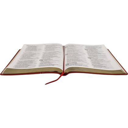 Imagem de Biblia sagrada ultra fina slim letra grande capa couro legitimo versão naa nova almeida atualizada vermelho malagueta