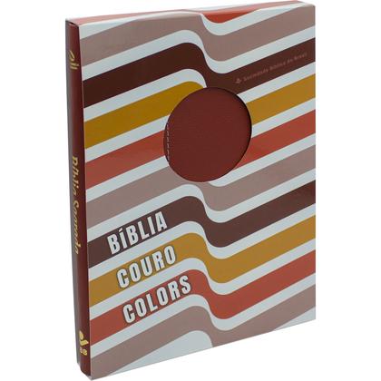 Imagem de Biblia sagrada ultra fina slim letra grande capa couro legitimo versão naa nova almeida atualizada vermelho malagueta