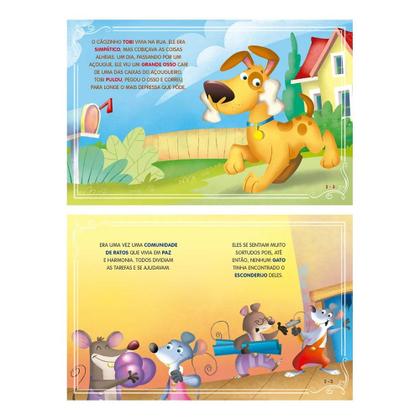 Imagem de Biblioteca Infantil Fábulas Consagradas Ilustradas MiniLivro Coleção 12 Livrinhos