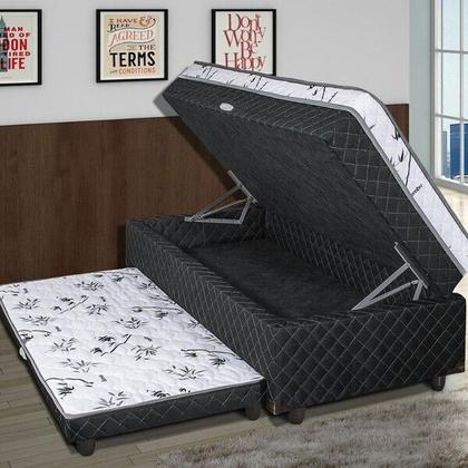 Imagem de Bibox Solteiro Espuma com Baú e Auxiliar 5cm Cinza