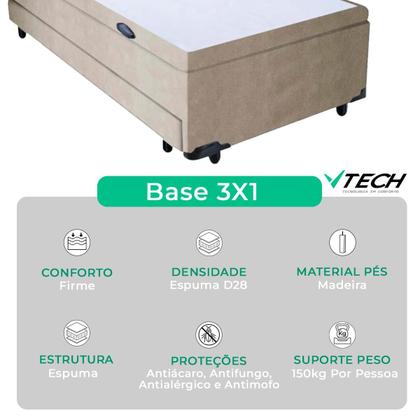 Imagem de Bicama Box Baú com Cama Auxiliar Solteiro Baú Bege V-tech