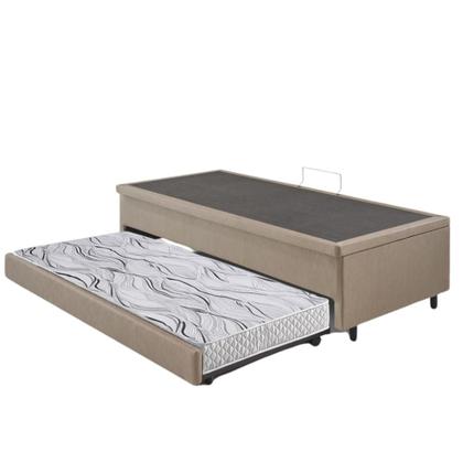 Imagem de Bicama Box Com Baú Viúvo 120x203 com Colchão Auxiliar Bege
