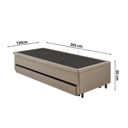 Imagem de Bicama Box Com Baú Viúvo 120x203 com Colchão Auxiliar Bege