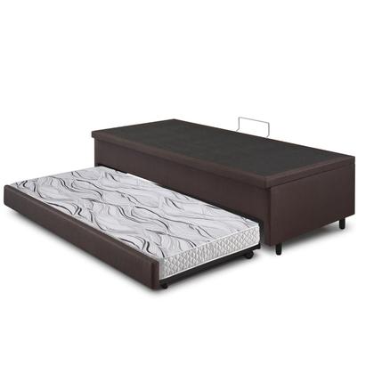 Imagem de Bicama Box Com Baú Viúvo 120x203 com Colchão Auxiliar Marrom