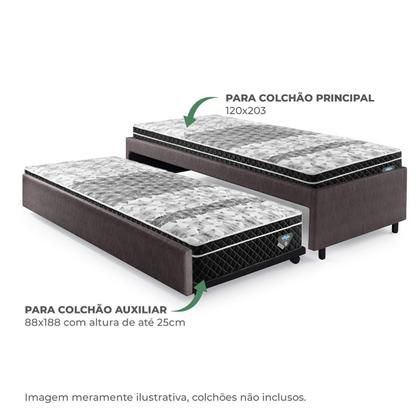 Imagem de Bicama Box para Dois Colchões Viúvo 120x203 Marrom