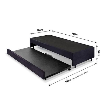 Imagem de Bicama Box Solteiro 88x188 com Colchão Auxiliar Ecoflex