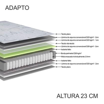 Imagem de Bicama Box Viúva 126x208 Revestimento em Tecido Sintético Linho Bege com Dois Colchões Adapto Molas Ensacadas Ecoflex