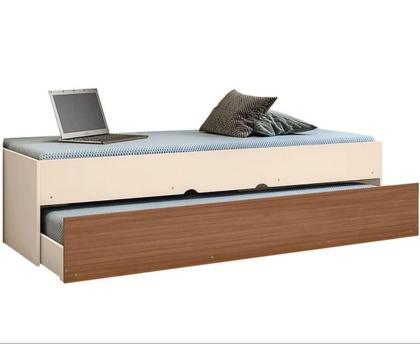 Imagem de Bicama Cama com Auxiliar Solteiro Off White Amadeirado Chiara - Phoenix Baby