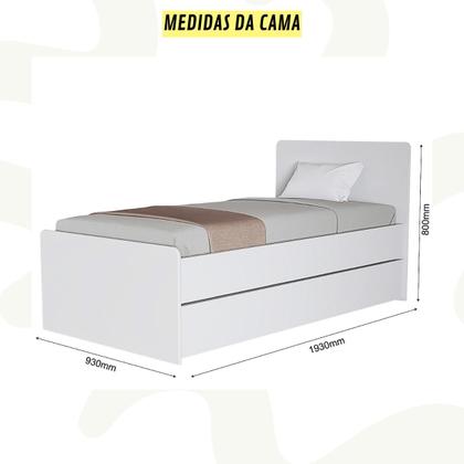 Imagem de Bicama Cama Solteiro Com Auxiliar Bibox com Colchões D20 Alta qualidade