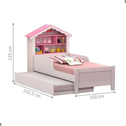 Imagem de Bicama Casinha Menina Rosa