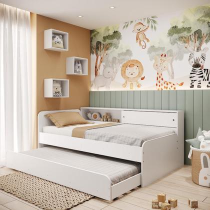 Imagem de Bicama Infantil com Modulo Lateral Caracol Branco