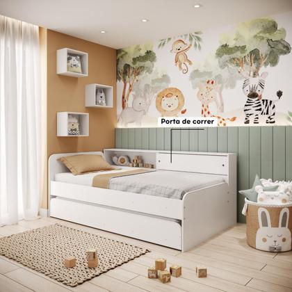 Imagem de Bicama Infantil com Modulo Lateral Caracol Branco