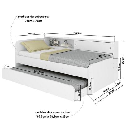 Imagem de Bicama Infantil com Modulo Lateral Caracol Branco