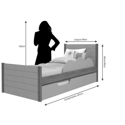 Imagem de Bicama Infantil em MDF com Estrado Fixo Nina