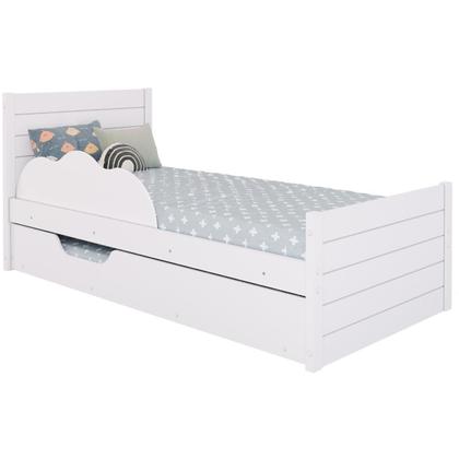 Imagem de Bicama Infantil Solteiro 100 Mdf Bibox Cama Auxiliar Com Rodizio Nuvem