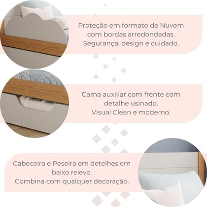 Imagem de Bicama Infantil Solteiro 100 Mdf Bibox Cama Auxiliar Com Rodizio Uli